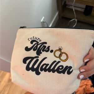 Mrs. Wallen Cream Cosmetic Pouch